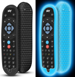 2 Pack Sky Q Bluetooth kaugjuhtimispult EC201 EC202 2020 Silikoonist kaitsekate Sky Q kaugjuhtimispuldi aku kaitsmiseks Universaalne asendaja Must helendav sinine