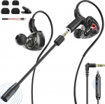 ShinePick In-Ear Gaming Headset, k&otilde;rvaklapid 3,5 mm kaabliga, eemaldatav mikrofon, juhtmega k&otilde;rvaklapid nutitelefonile, MP3/MP4-m&auml;ngijale, arvutile, s&uuml;learvutile, tahvelarvutile (punane)