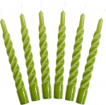 Candles with a Twist&reg; Taper Candles Twisted Made in Italy 25 v&auml;rvi saadaval Lakitud spiraalk&uuml;&uuml;nlad Pikk p&otilde;lemisaeg 5 tundi, k&uuml;&uuml;nladekoratsioon, 6 tk, 2,2 x 21 cm (Apple Green)
