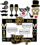 SWHATYW 2021 Happy New Year's Eve Party Photo Booth rekvisiitide dekoratsioon koos kaardiraamiga (pakett 18)