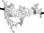 Flongo Crystal Masquerade mask naistele: H&otilde;bedane Veneetsia poolmask, millel on &uuml;ks silm metallist &otilde;&otilde;nes mask karnevalipidu pulmade glamuurne kost&uuml;&uuml;mi aksessuaariks.
