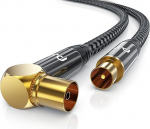 CSL 5 m antennikaabel nurga all koos punutisega 8k 4k HDTV 5 m antennikaabli &uuml;hendus 90&deg; nurga all otse&uuml;hendusega 75 Ohm Sobib TV HDTV raadio DVB-T2 DVB-S DVB-S2 nurgapistikuga