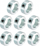 sourcing map 8-teiliges Set Schraubenmanschetten, 3,8 cm Bohrung, Karbonstahl, Schaftmanschetten, 3,5 cm Au&szlig;endurchmesser, 1,6 cm Breite, Schlossachsenmanschette f&uuml;r Linearstangenwellenf&uuml;hrung