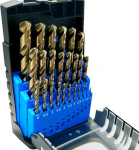 NORTOOLS Pack of 25 HSS M35 Cobalt 5% Metal Drill Bits DIN338 with 135&deg; Split Point 1-13 mm x 0.5 mm