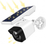 Dummy Camera with Solar Lamp Outdoor with Motion Sensor Solar Powered Camera Dummy Surveillance Camera IP Camera IP66 Waterproof with Solar Light for Garden Door Opening Corridor