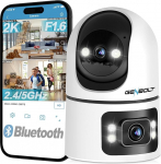 GENBOLT WiFi siseruumide valvekaamera, 360 &deg; kaamera j&auml;lgimine kahe objektiiviga kodus, IP-kaamera CCTV koos inimtunnistusega, lapsehoidja lemmiklooma koera turvakaamera 2,4 ja 5 GHz-ga