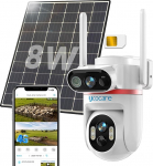 UCOCARE 4MP Dual Cameras 4G LTE valvekaamera SIM-kaardiga, 360&deg; v&auml;livaatluskaamera ilma WLAN Solar 8 W, 15800 mAh aku, v&auml;rviline &ouml;&ouml;n&auml;gemine, AI tuvastamine, automaatne j&auml;lgimine