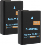2 x Blumax aku &uuml;hildub Nikon EN-EL14 | 1300 mAh -| EN-EL14a Nikon D3100 D3500 D5200 D5500 D5600 DF // CoolPix P7100 P7200 P7200 P7800 P8000 jaoks