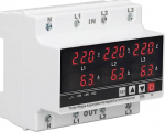 Pingealune kaitsja, 3 faasi, 3 juhtme, 4 juhtme, voltmeeter, ampermeetri, DIN riba, reguleeritav &uuml;levoolukaitse, AC120V-300V, 63A