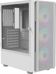 iONZ KZ02 - Advanced Series 2.0 - PC Mid Tower Case M/ATX ATX Gaming Tempered Glass sisaldab 3 x RGB 120mm ventilaatorit (Airflow White)