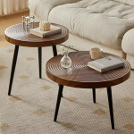 &Uuml;mmargune kohvilaud komplekt diivanile magamistoas kontorisse koos lauaplaadiga &Uuml;mmargune naturaalne viimistlus P&otilde;hjamaade stiilis