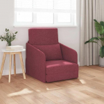 Diivanvoodi veinipunane 65 x 80 x 83 cm 2-in-1 disainis tugitoolina ja voodina Mugav eemaldatavate kattedega p&otilde;randasohva moodne elutoa m&ouml;&ouml;bel v&auml;ikestesse ruumidesse