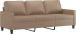 vidaXL 3-kohaline diivan, Lounge diivan diivan koos k&auml;etugede seljapatjadega, elutoa diivan disain diivan metallist raam, istumism&ouml;&ouml;bel kolmekohaline, kaasaegne, cappuccino pruun kunstnahk
