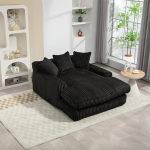 Bean Bag diivan 3 pehme padjaga, Bean Bag sise- ja v&auml;listingimustes, Stzsack t&auml;iskasvanutele/lastele, Cord Diivanvoodi Cloud Diivan magamistuppa, kontorisse, &uuml;he istme p&otilde;randale diivan, must