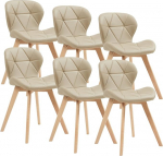 [en.casa] &Auml;lmhult s&ouml;&ouml;gitoa toolid 6 tk 78 x 47 x 52 cm kunstnahast p&ouml;&ouml;gitoolid elutoa toolid k&ouml;&ouml;gitool beež