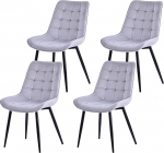 S&ouml;&ouml;gitooli komplekt 4 tooli - kaasaegsed ergonoomilised toolid skandinaavia disainiga - mugavad polsterdatud istmed 53 x 43 cm s&ouml;&ouml;gituppa, elutuppa v&otilde;i kontorisse.