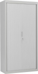 furni24 Horizontal Roller Shutter Cabinet Sideboard 100 cm Wide Steel Office Filing Cabinet Roller Shutter Cabinet Grey (H x W x D) 200 cm x 100 cm x 45 cm