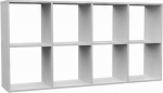 VBChome seisev riiul, 147 x 75 x 30 cm, valge kontoririiul 8-kohaline, raamaturiiul, raamaturiiul, puitmaterjal, mitmeotstarbeline kapp esikusse, magamistuppa, elutuppa, lastetuppa, valge, 2
