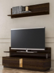 Casa Padrino elutoa TV-kappide komplekt Brown/Gold - 1 TV-kapp ja 1 seinariiul - Elegantne elutoa m&ouml;&ouml;blikomplekt kvaliteetne
