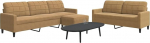 Homgoday Braunes Samtsofa Set mit 2- und 3-Sitzer + Hocker - Komfortabel & Modern Model3278488