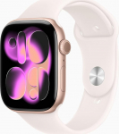 Apple Watch Series 11 [GPS, 46 mm] alumiiniumist korpus roosakuldne koos spordirihmaga kahvaturoosa, M/L (uuenenud)