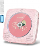 CD-m&auml;ngija Kaasaskantav Bluetooth raadio CD-m&auml;ngija koos k&otilde;laritoega USB & AUX taasesitus koos kaugjuhtimispuldi tolmukattega roosa
