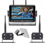 VSG 24 7-tolline Element Wired Pro HD traadita tagurduss&uuml;steem koos 2 kaameraga matkaauto ja veoauto jaoks, auto komplekt tagurduskaamera traadita + monitor DIY Retrofit 12V-24V kaamera digitaalne auto tahavaatepeegel