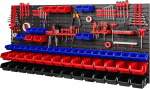 Workshop Shelving Storage System, 1728 x 780 mm, Wall Shelf with 40 Tool Holders and 64 Stacking Boxes, Wall Panel with Boxes and Shelves
