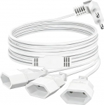 3 in 1 Verl&auml;ngerungskabel Flachstecker 90&deg; Eurostecker Verl&auml;ngerung Flaches 3M Verl&auml;ngerung Stromkabel Euro Steckdosenadapter Stromkabel Euro 2.5A/250V f&uuml;r TV PC Computer Lampen Monitor