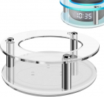 Geekria l&auml;bipaistev akr&uuml;&uuml;list korpus Echo Dot (3. p&otilde;lvkond) koos kella, seinakinnitus, k&otilde;larite statiiv, tugev kaitsev hoidja
