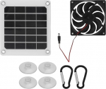 P&auml;ikesepaneeliga ventilaator, 10W 5V p&auml;ikesepaneeliga ventilaatorikomplekt, p&auml;ikesepaneeli, ventilaatori, 4 iminapaketi ja 2 konksuga p&auml;ikesepaneeliga kasvuhoone tarvikud