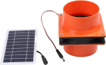 Feegow 12 V Solar-Abluftventilator-Set mit 10 W Panel, runder Kanalbel&uuml;ftung, ABS-Geh&auml;use, Wohnmobil, Boot, Dachboden, Gew&auml;chshausk&uuml;hlung, schwarz und orange (oranž)