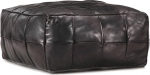 vidaXL Bean Bag koos jalatoega Jalam&auml;gi Foot Portable Home Office elutuba magamistuba Indoor 60x60x30cm mustast ehtsast nahast