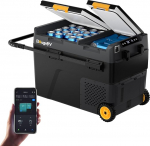 BougeRV CRD2 V2.0 kompressoriga jahutusboks 49 L koos s&uuml;gavk&uuml;lmikuga Double Door Dual Zone Cool Box auto rataste ja k&auml;epidemega 12 V / 24 V 230 V Camping k&uuml;lmik elektriline koos App Control, IPX4, -20 &deg; C ~ 20 &deg; C (2026 Uus)