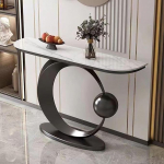 Kratzfeste Stein-Konsole, zeitgen&ouml;ssischer Beistelltisch, Steinplatten-Verandatisch, f&uuml;r Hotels(Black B,150x30x80cm)