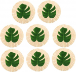 1 komplekt rannalauad Raffia rannalauad kodumajapidamises Pot Mat Round Coasters Pot Coasters imavate jookide jaoks Hawaii rannalauad jookide jaoks Hommikul
