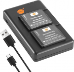 DSTE DMW-BLH7E (1000mAh/7.2V) Lumix GM1 DSC kaameraga &uuml;hilduv akulaadija, 2 tk, komplektis.