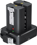 2 akut ja laadimisjaam Ring Video Doorbell, 3,65 V 6040 mAh aku, mis &uuml;hildub Video Doorbell 2/3/3+/4, Spotlight Cam aku, Stick Up Cam (2/3Gen) (2 akut ja laadimisjaam)