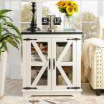 Country Style Puidust &ouml;&ouml;kapp 24-tolline ruudukujuline &ouml;&ouml;kapp koos reguleeritava riiuliga Barn Door elutuppa magamistuppa (Side Tables Women)