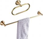 Flybath Ovaler Handtuchring und 60CM Handtuchhalter Set Antik Geb&uuml;rstete Messing Wandmontage f&uuml;r Bad K&uuml;che Hotel