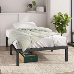 Zinus Elias voodi 90 x 190 cm - 36 cm k&otilde;rgus, voodi all hoiuga - metallist platvormraam - must