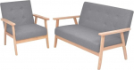 Elutoa m&ouml;&ouml;bel, Lounge diivan, mugav diivan, diivanitool, diivanipingid, diivanikomplekt, 2-osaline kangas, helehall, elutuppa, magamistuppa, kontorisse, mugav, vastupidav