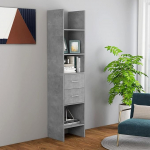 Homgoday raamaturiiul, betoonhall, 40 x 35 x 180 cm, puidust komposiit raamaturiiul, hoiuriiul, seisev riiul, riiul elutuppa, koju, kontorisse, m&ouml;&ouml;bel, raamaturiiul, 1163