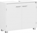 VASAGLE BBK515W01 Vannitoakapp 2 kambrit uste taga pesukaussidele ilma sambata Vannitoakapp jalaga 30 x 80 x 60 cm Pilvivalge
