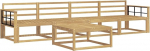 Outdoor Sofa Set aus massivem Akazienholz - Modulare Gartenlounge mit Tisch - Wetterbest&auml;ndige Sitzgruppe f&uuml;r Terrasse, Garten und Hinterhof, 5-teiliges Set