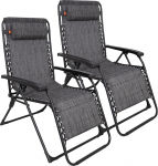 KingCamp Zero Gravity Deck Chairs, 2 komplekt, kokkupandavad lamamistoolid peatoega ja 600D Oxfordi kangaga, kaaluta lamamistoolid aeda, telkimiseks, terrassile, kiire kokkupanek 60 sekundiga