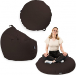 BuBiBag Premium 2-in-1 Bean Bag t&auml;idisega lastele ja t&auml;iskasvanutele, v&auml;ljas ja sees, istmepadi, p&otilde;randapadi, m&auml;ngimine ja l&otilde;&otilde;gastumine, vett ja mustust t&otilde;rjuv (pruun, 100 cm)