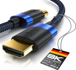 CSL - 8k / 4k HDMI kaabel 2.1/2.0-5m - 8K @ 60Hz / 120Hz - 4K @ 240Hz - 48 Gbit/s - 3D - Ultra High Speed koos Ethernetiga - TV Blu-ray PS5 Xbox Series X Switch - Must - 5 meetrit - 5 meetrit