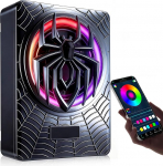 Auto aktiivne subwoofer, istme alla paigaldatav, maksimaalne v&otilde;imsus 1200 W, 10-tolline, integreeritud v&otilde;imendusmoodul, kompaktne subwoofer, rakenduse abil juhitav RGB &uuml;mbritsev valgustus