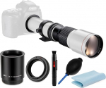 JINTU 500mm-1000mm f/8 Telephoto Lens for Canon EF Lens, Manual Telephoto Zoom Lens with T-Ring for Canon EOS Rebel SL2 SL1 T8i T7 T6 4000D 2000D 850D 800D 90D 80D 77D 70D 5D 6D SLR